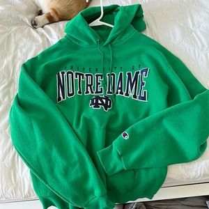 champion notre dame green hoodie